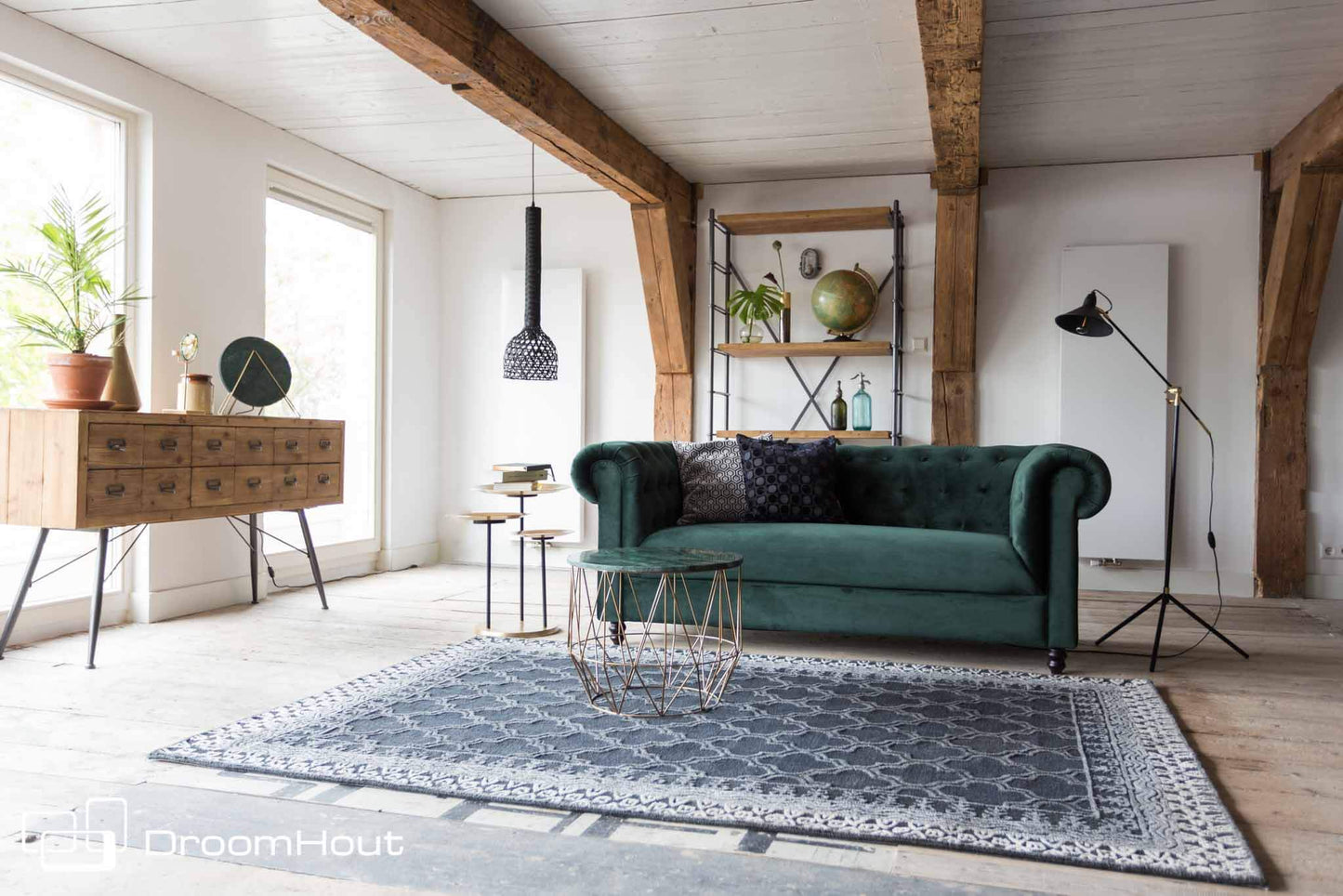 Sofa Dutchbone Chester donkergroen DroomHout