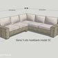 Hoek loungebank Siena 5-zits douglas + gratis hocker voordeelset
