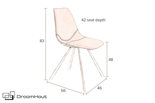 Stoel Franky Chair LL Dutchbone - zwart - set van 2