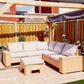 Hoek loungebank Siena 5-zits douglas + gratis hocker voordeelset