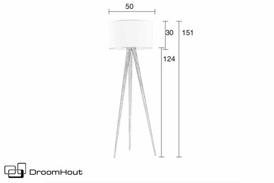 Vloerlamp Zuiver Tripod Wood - zwart - showroommodel