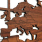 Wanddecoratie Worldmap van hout