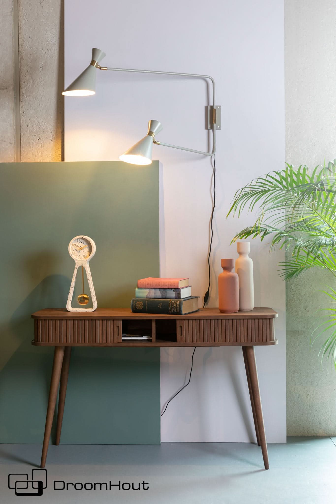 Dubbele Wandlamp Shady Grey Zuiver/DroomHout